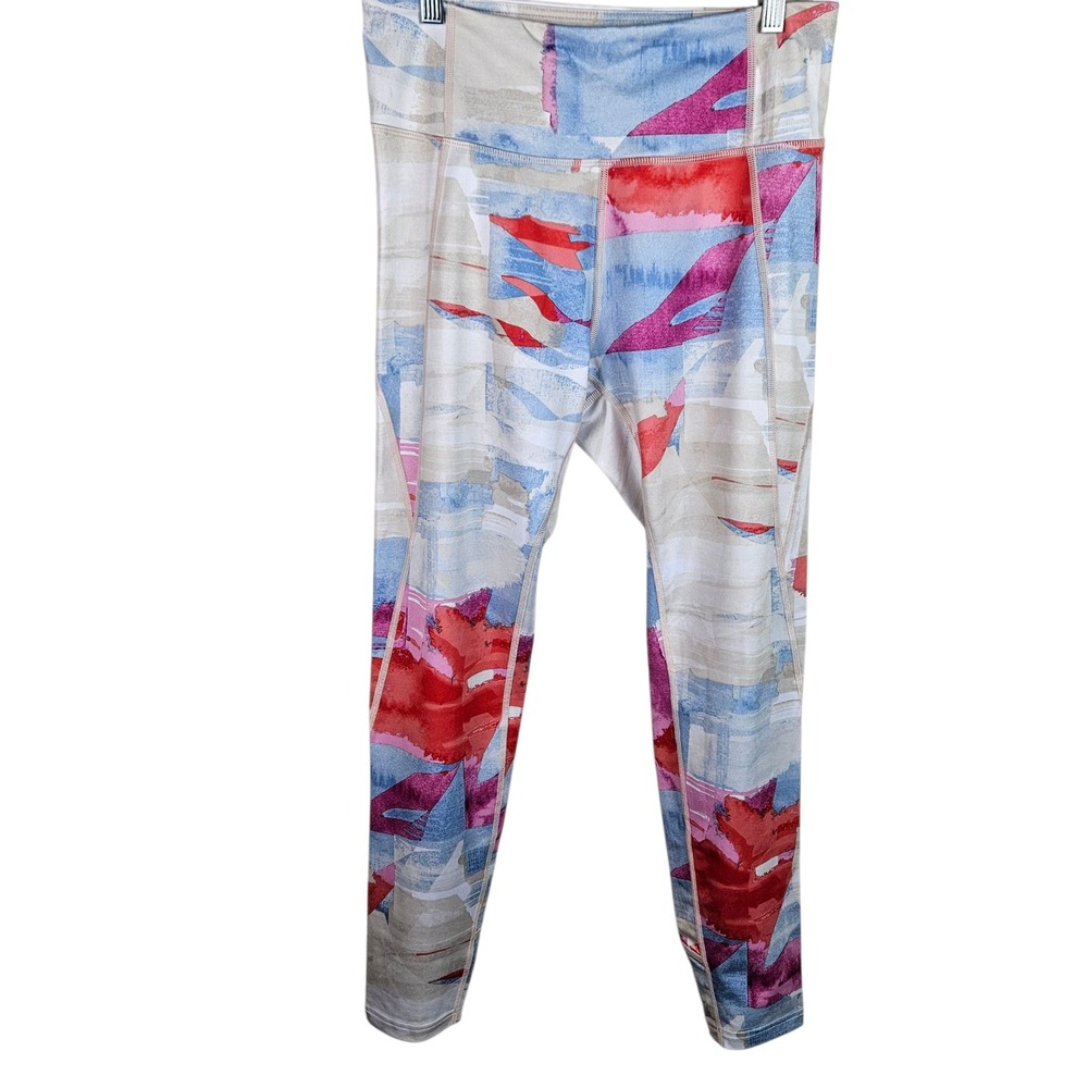 Tek Gear Drytek Womens‎ L Watercolor Print High Rise Athletic Leggings